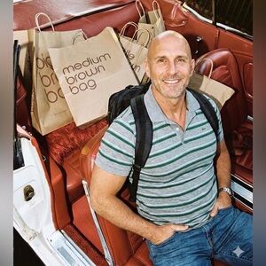 Lacoste Green and Gray Striped Polo Shirt